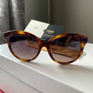 Fendi Brown Cat-Eye Sunglasses